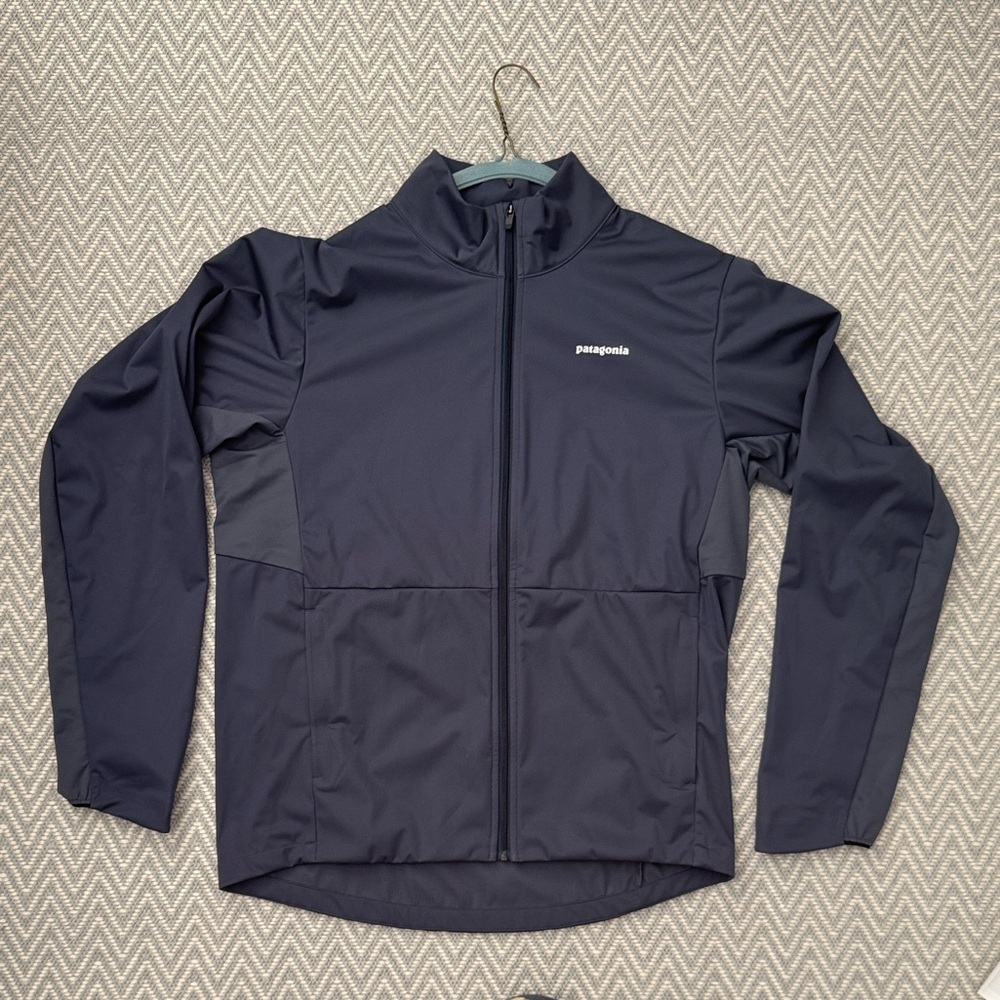 Patagonia NWT Men's Wind Shield Jacket Medium Smolder Blue Running Full Zip $199